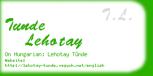 tunde lehotay business card
